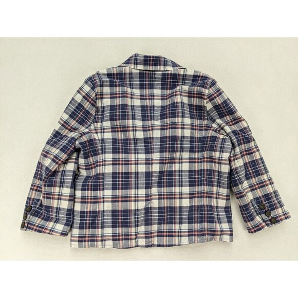 Hollister Women's Blazer Size L Blue Plaid 3/4 Sleeve Preppy - Picture 13 of 13